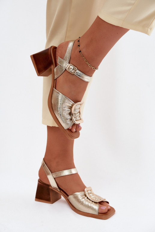 Dames sandalen Dames met hakken met gespen Artiker 58C2033 gouden kleur