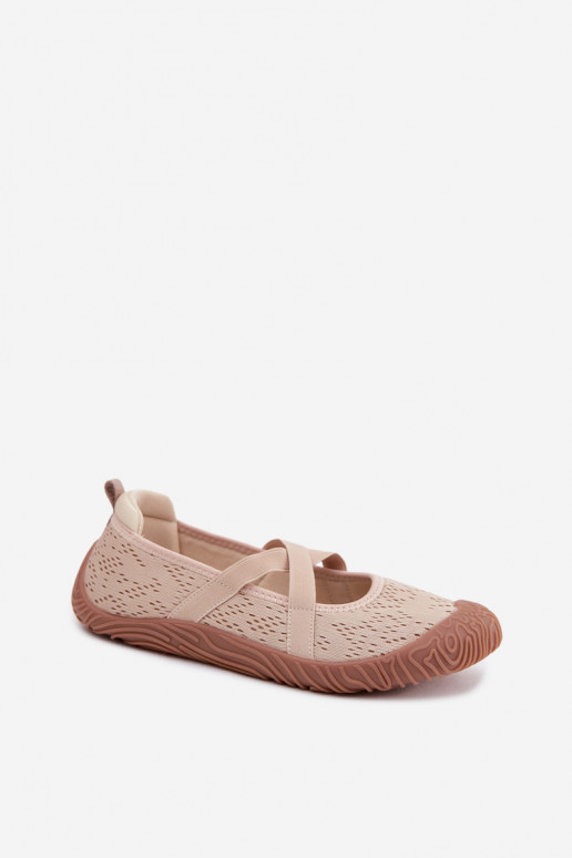 Ballerines de style sportif avec des sangles élastiques Artiker 58C1903 couleur sable