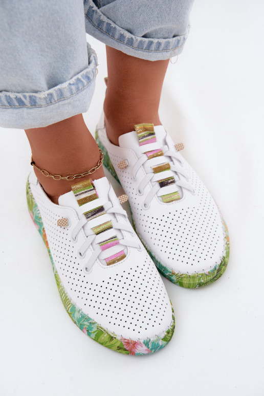 Leer schoenen Dames Op Met patroonj Platformie Artiker 58C0441 INit-groene kleur