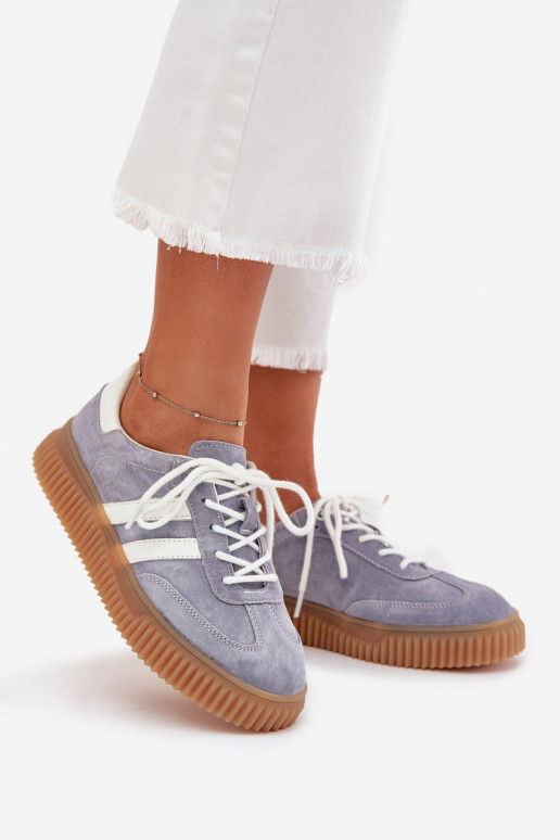 Blauwe suède sneakers met platform Tai turirisae