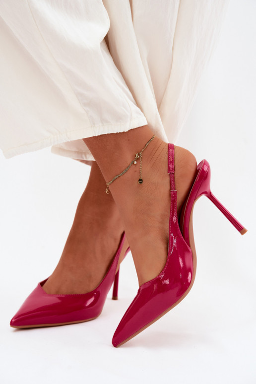 Sandales à talons hauts roses en cuir verni Calera