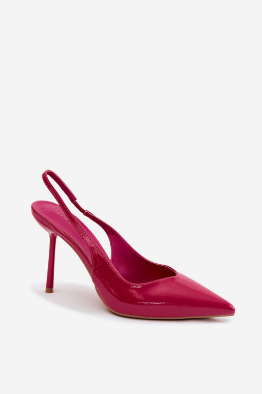 Sandales à talons hauts roses en cuir verni Calera