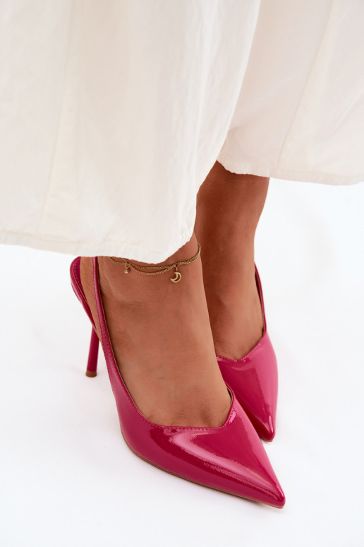 Sandales à talons hauts roses en cuir verni Calera