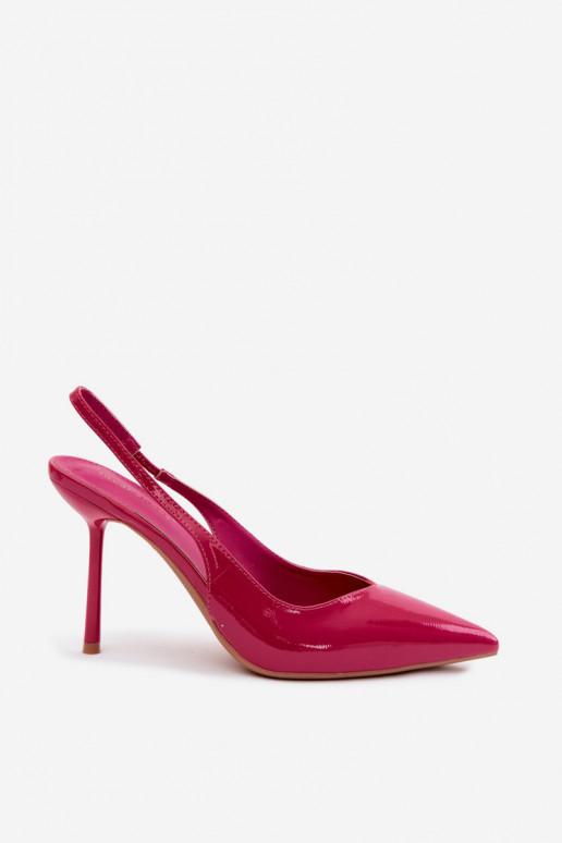 Roze gelakte hoge hakken sandalen van faux leer Calera