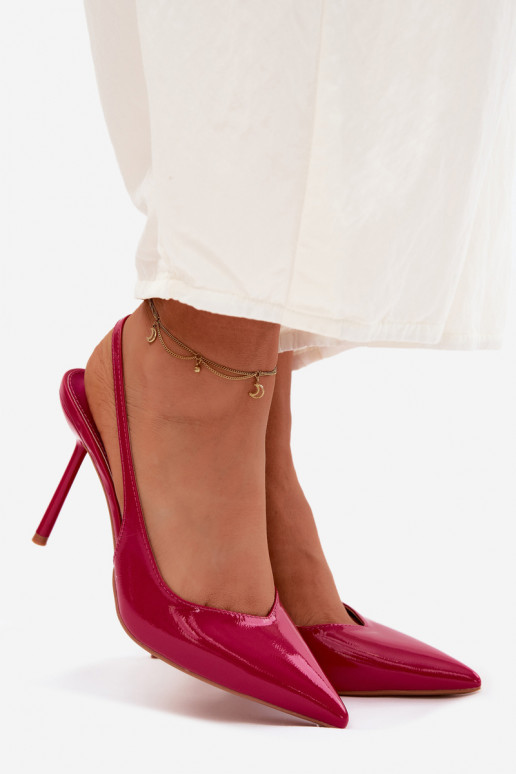 Roze gelakte hoge hakken sandalen van faux leer Calera