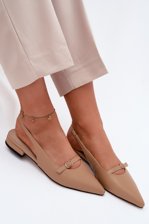 Dames sandalen met brede hakken Tai turiciejka K7449-04 zandkleur