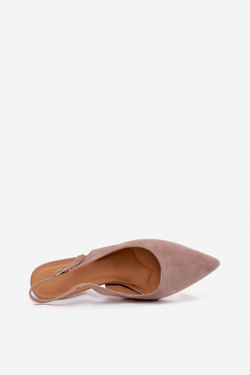 Sandales pour femmes à talons fins en faux daim sable Kandy