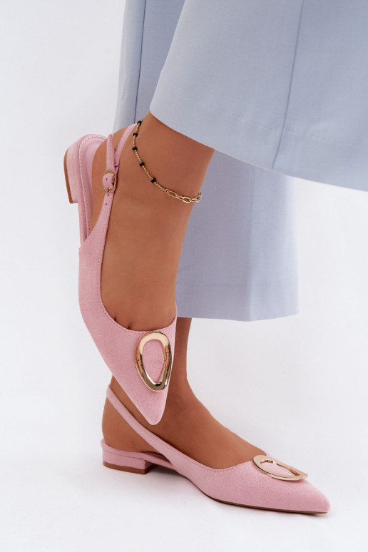 Damen Sandalen mit breitem Absatz und Ornamenten in rosa Farbe von Sparkle