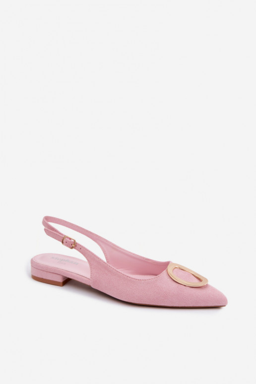 Dames sandalen met brede hak en ornamenten in roze kleur van Sparkle