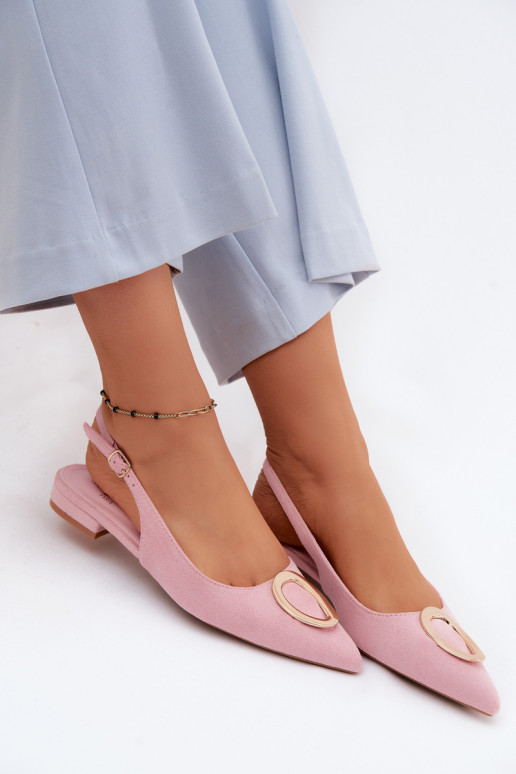 Damen Sandalen mit breitem Absatz und Ornamenten in rosa Farbe von Sparkle