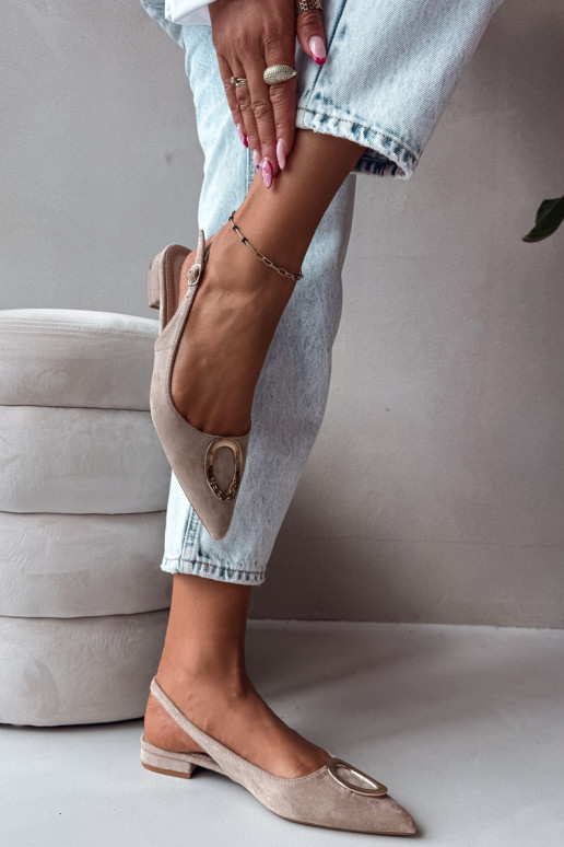 Damen Sandalen mit breitem Absatz und Ornamenten in sandfarbig von Sparkle