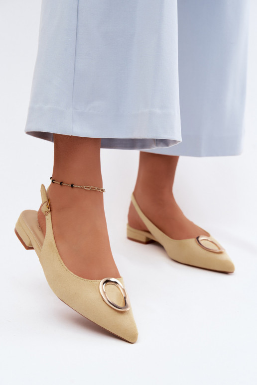 Sandales pour femmes avec un talon large et des ornements de couleur jaune par Sparkle