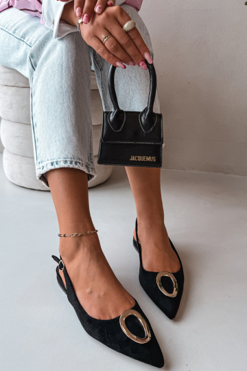 Dames sandalen met brede hak en ornamenten in zwarte kleur van Sparkle