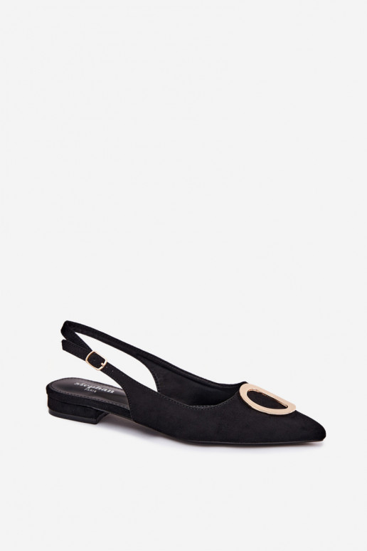Damen Sandalen mit breitem Absatz und Ornamenten in schwarzer Farbe von Sparkle