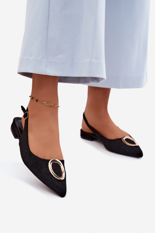 Damen Sandalen mit breitem Absatz und Ornamenten in schwarzer Farbe von Sparkle
