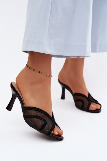 Starla zwarte hakslippers