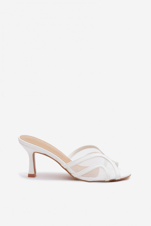 Mules à talons Starla en blanc