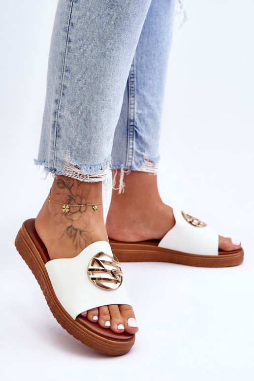 Chaussons blancs pour femmes avec ornements Secrets