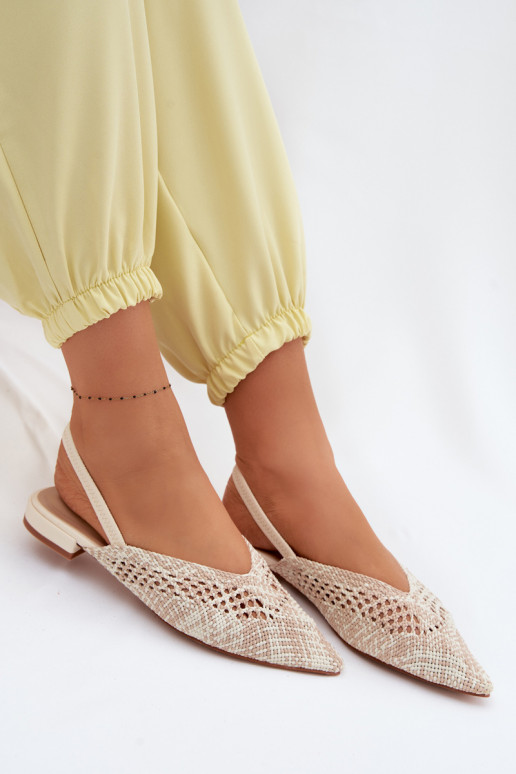 Damen Sandalen in Sandfarbe mit breiten Absätzen Lelrene