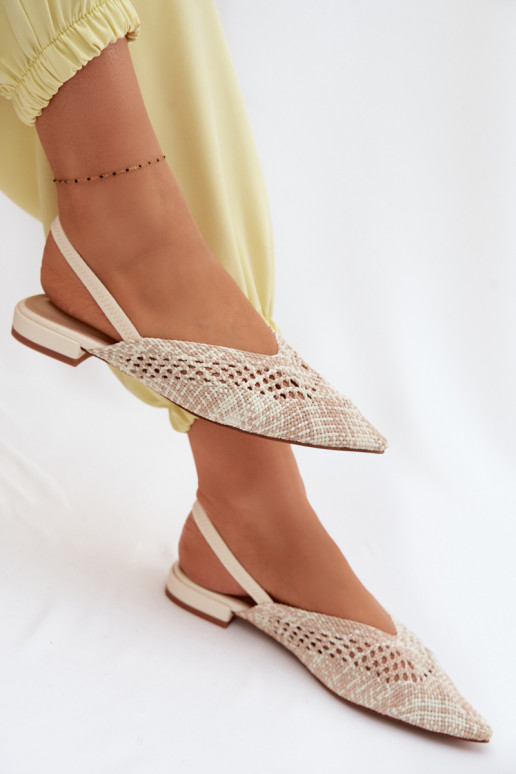 Sandales à talons larges couleur sable à motifs Lelrene