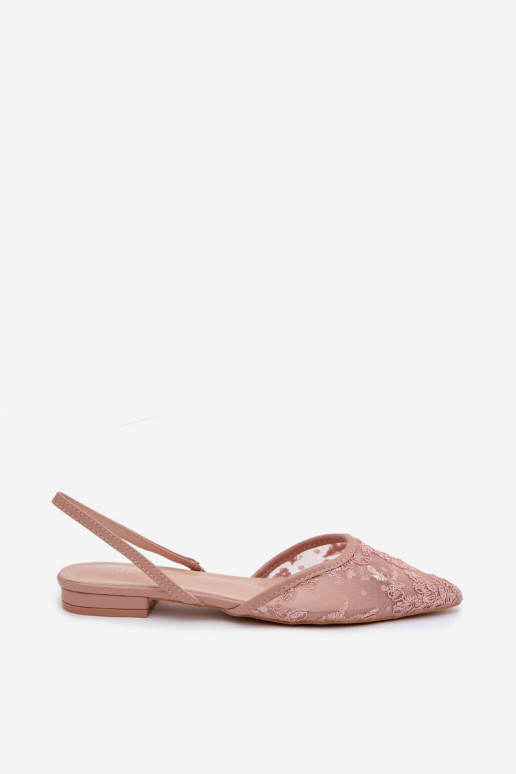 Sandales en mesh roses avec lacets et talon large Selissey