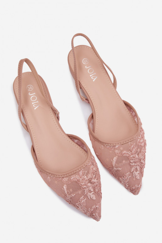 Sandales en mesh roses avec lacets et talon large Selissey