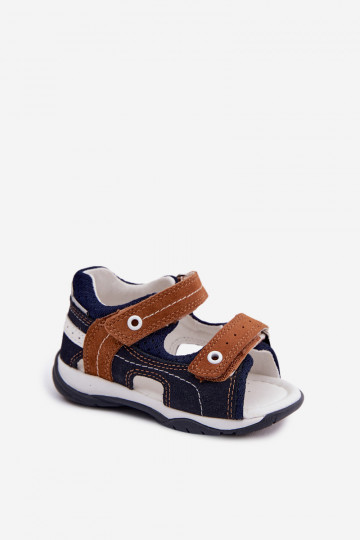 Bartek 84408-66 Wildledersandalen für Jungen in Blau-Braun