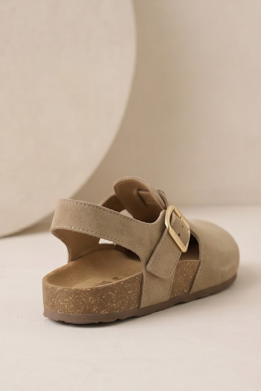 Dames sandalenOpturalnego van suèdeu Big Star TT274542 beige