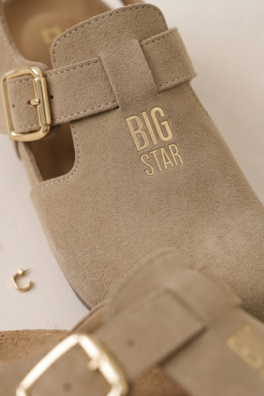 Sandales pour femmes en daim naturel Big Star TT274542 beige
