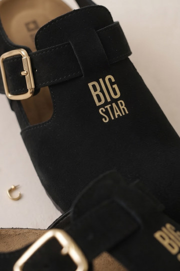 Sandales pour femmes en daim naturel Big Star TT274544 noir