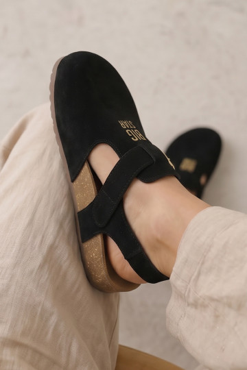 Sandales pour femmes en daim naturel Big Star TT274544 noir 2