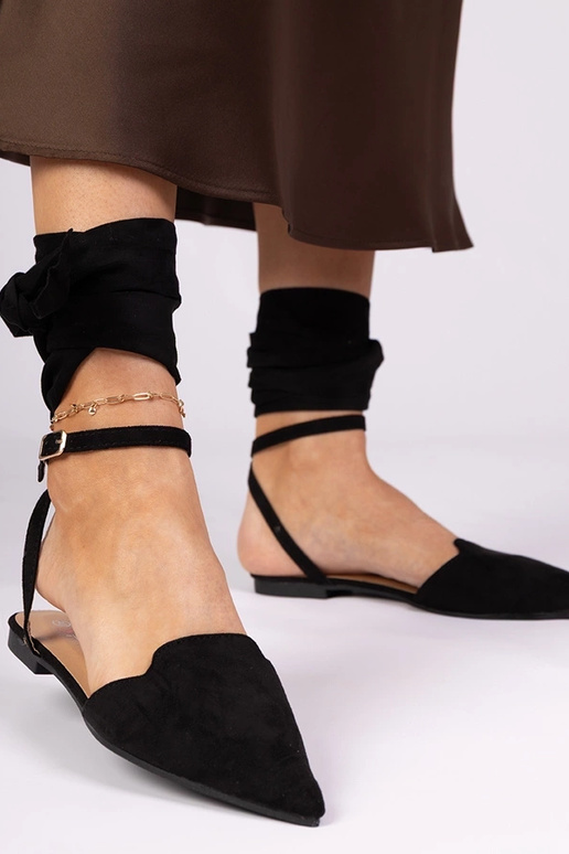 Mules noires à talon plat Mella
