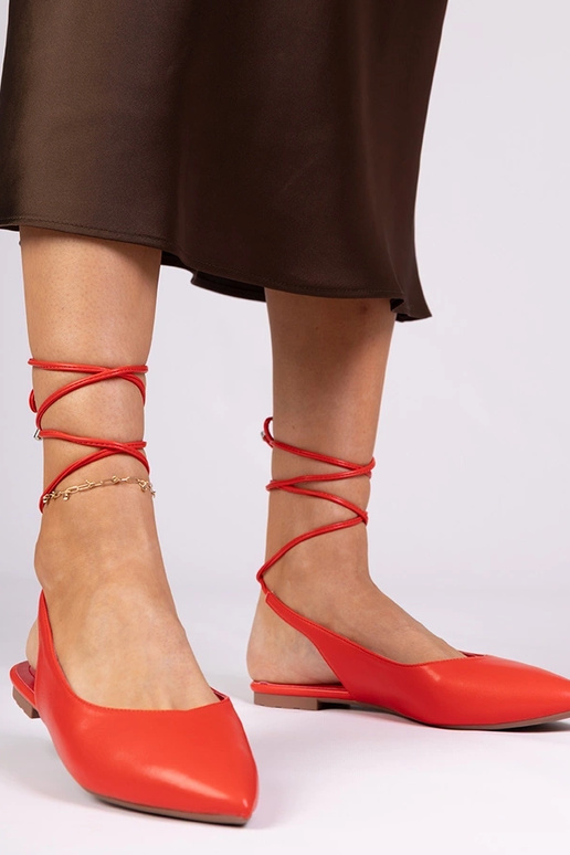 Rote Mules aus Kunstleder Terry