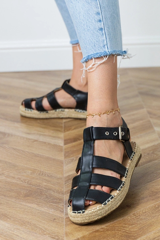 Sandales espadrilles fermées noires Kleona