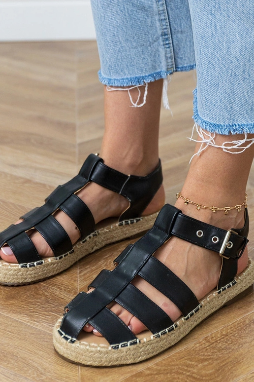 Sandales espadrilles fermées noires Kleona