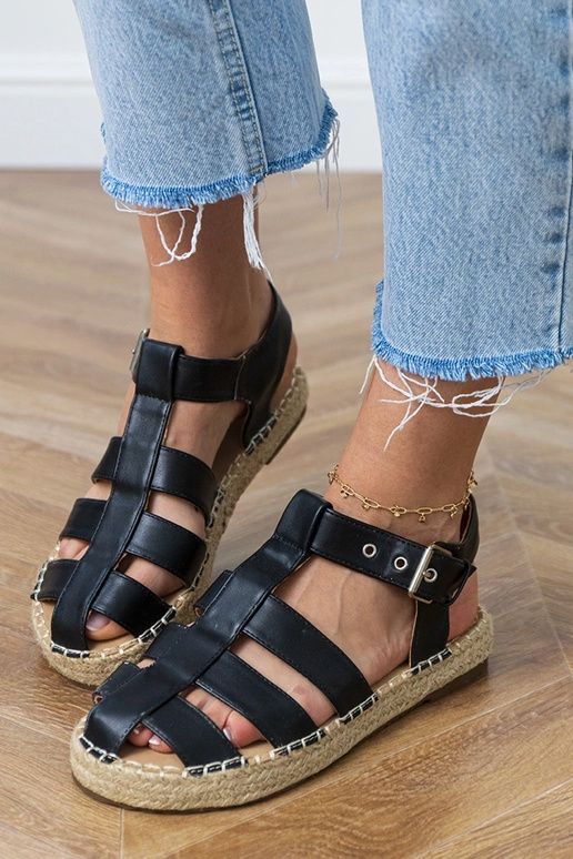 Zwarte gesloten espadrilles sandalen Kleona