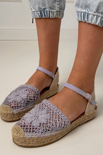 Paarse kanten espadrille sandalen Santos 2