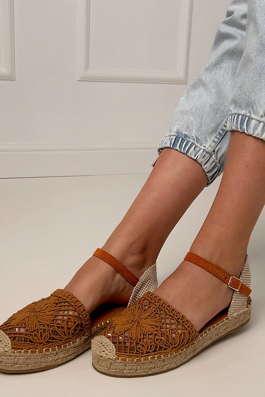 Sandales espadrilles perforées marron Santos