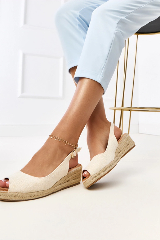Beige espadrille platformsandalen Nevarez