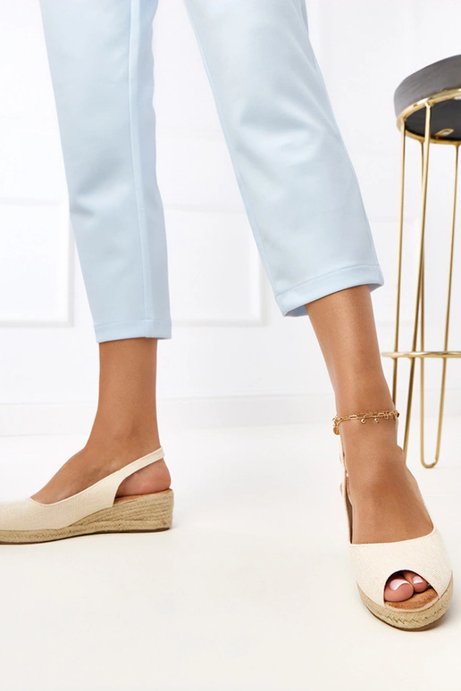 Beige Espadrilles-Plattformsandalen Nevarez