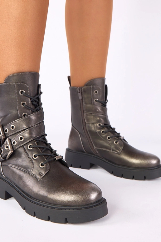 Bottines métalliques sur plateforme avec boucles décoratives Ruthy