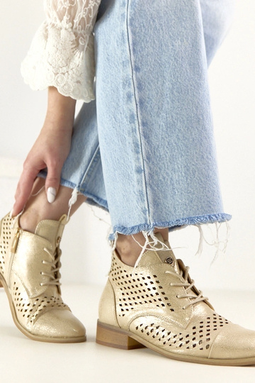 Bottines perforées dorées Potocki 2