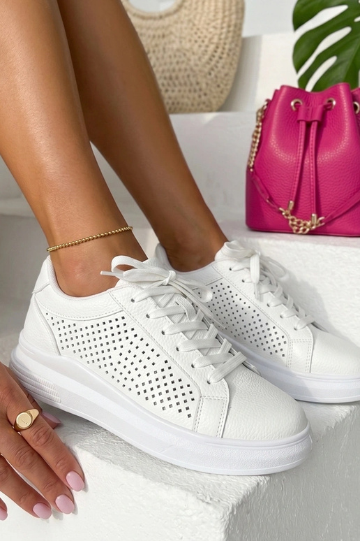 Weiße perforierte Sneakers Sophia