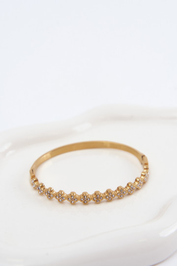 Gouden damesarmband met fonkelende steentjes 2