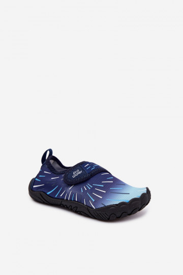 Dunkelblaue Kinderschuhe mit klebenden Verschlüssen PROINATER PRO-26-48-102K