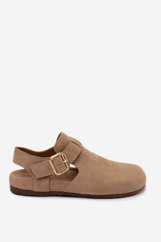 Sandales pour femmes en daim naturel Big Star TT274542 beige
