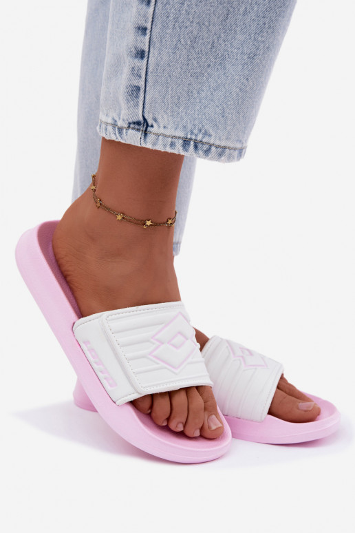 Rosa-weiße Damen Hausschuhe LOTTO FLYDE 2400941U-4110