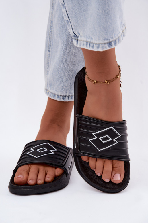 Chaussons noirs unisexes LOTTO FLYDE 2400940U-1110