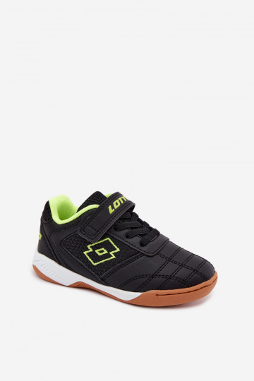 Schwarze Kindersportschuhe mit klebenden Verschlüssen LOTTO INHIZZER 2600120K