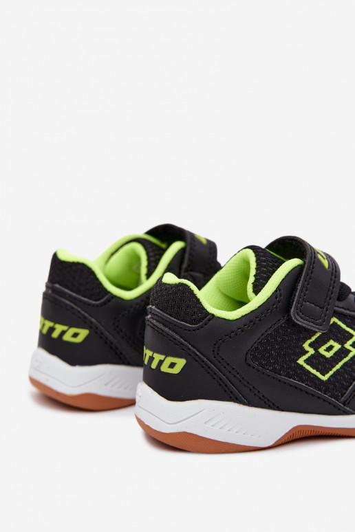 Schwarze Kindersportschuhe mit klebenden Verschlüssen LOTTO INHIZZER 2600120K
